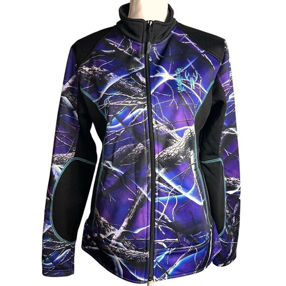 Huntworth Oaktree Jacket Ultraviolet Purple Full Zip Medium Purple Black Camo - Picture 1 of 9